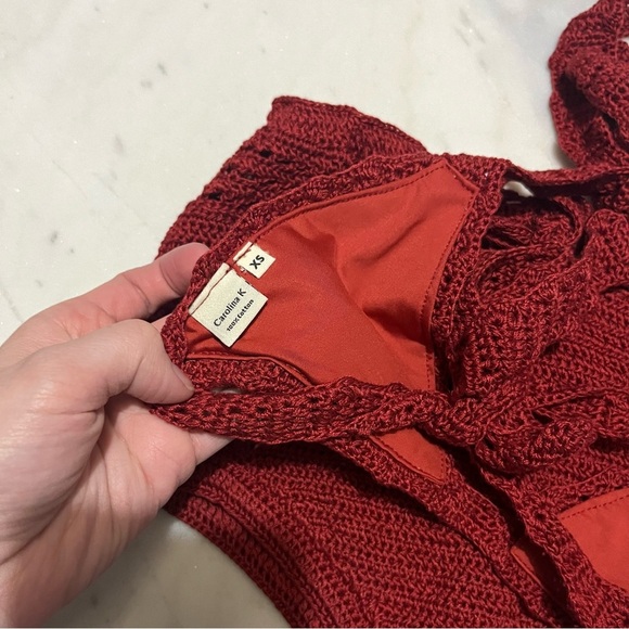 Carolina K Anthropologie Free People Crochet Bikini Set in Burgundy NWT XS - Picture 7 of 7